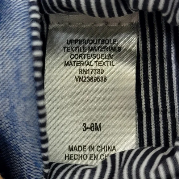 Target Brown & Blue Baby Boy Boat Crib Shoes w Faux Laces sz 3-6 Months - Picture 7 of 8